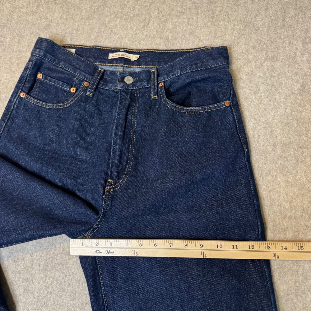 Levis Ribcage Wide Leg Jeans Womens 30 Dark Rinse High Rise Denim Retro Street - Picture 10 of 16